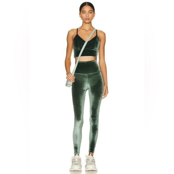 Beyond Yoga High Waisted Midi Legging in Forest Green - Picture 6 of 12